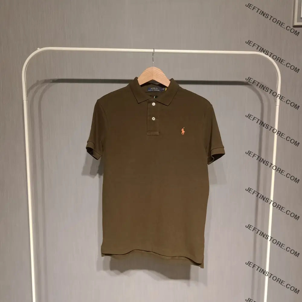 Ralph Lauren Polo Short Sleeve Collar T-Shirt Brown / S