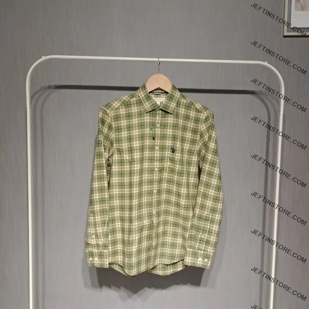 Us Polo Men’s Checks Shirt Green / S